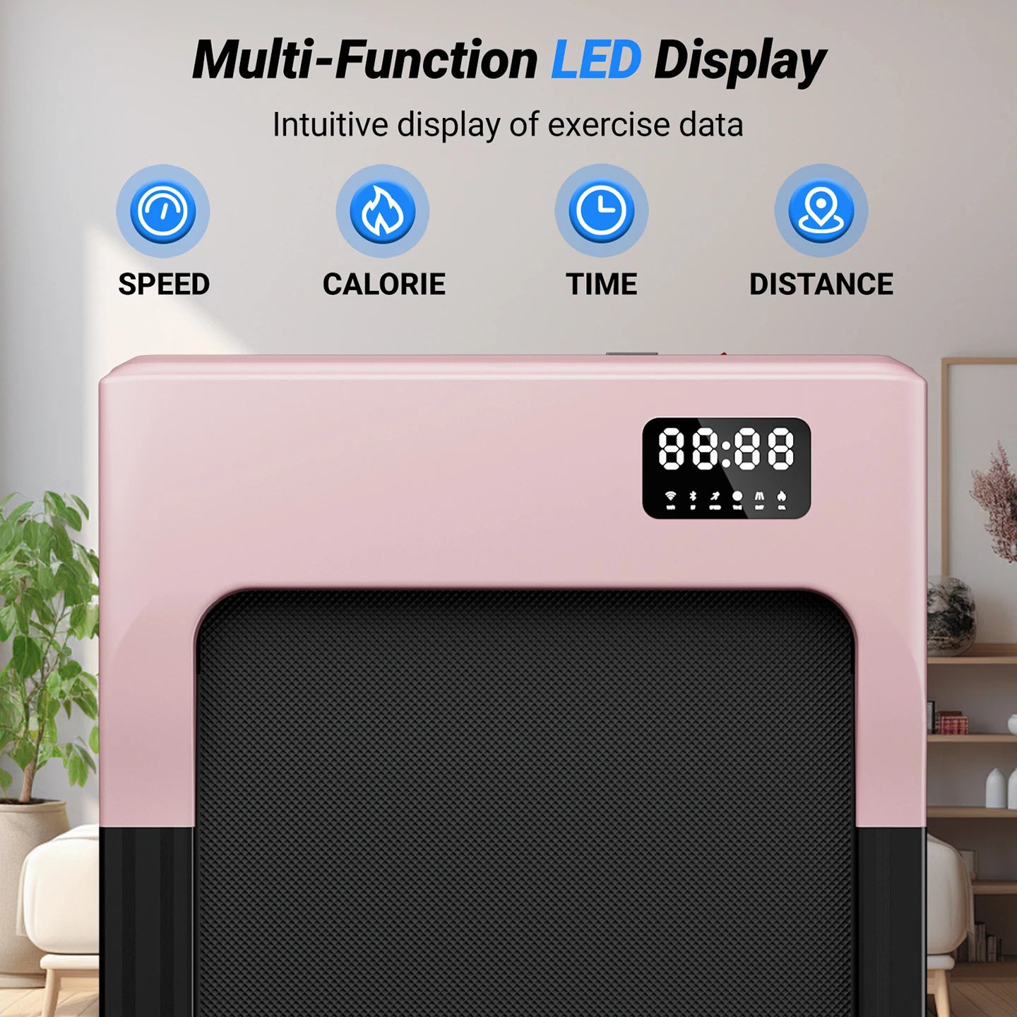 Walking Pad Under Desk Treadmill 2 in 1 Portable with Remote Control LED Display 2.5HP