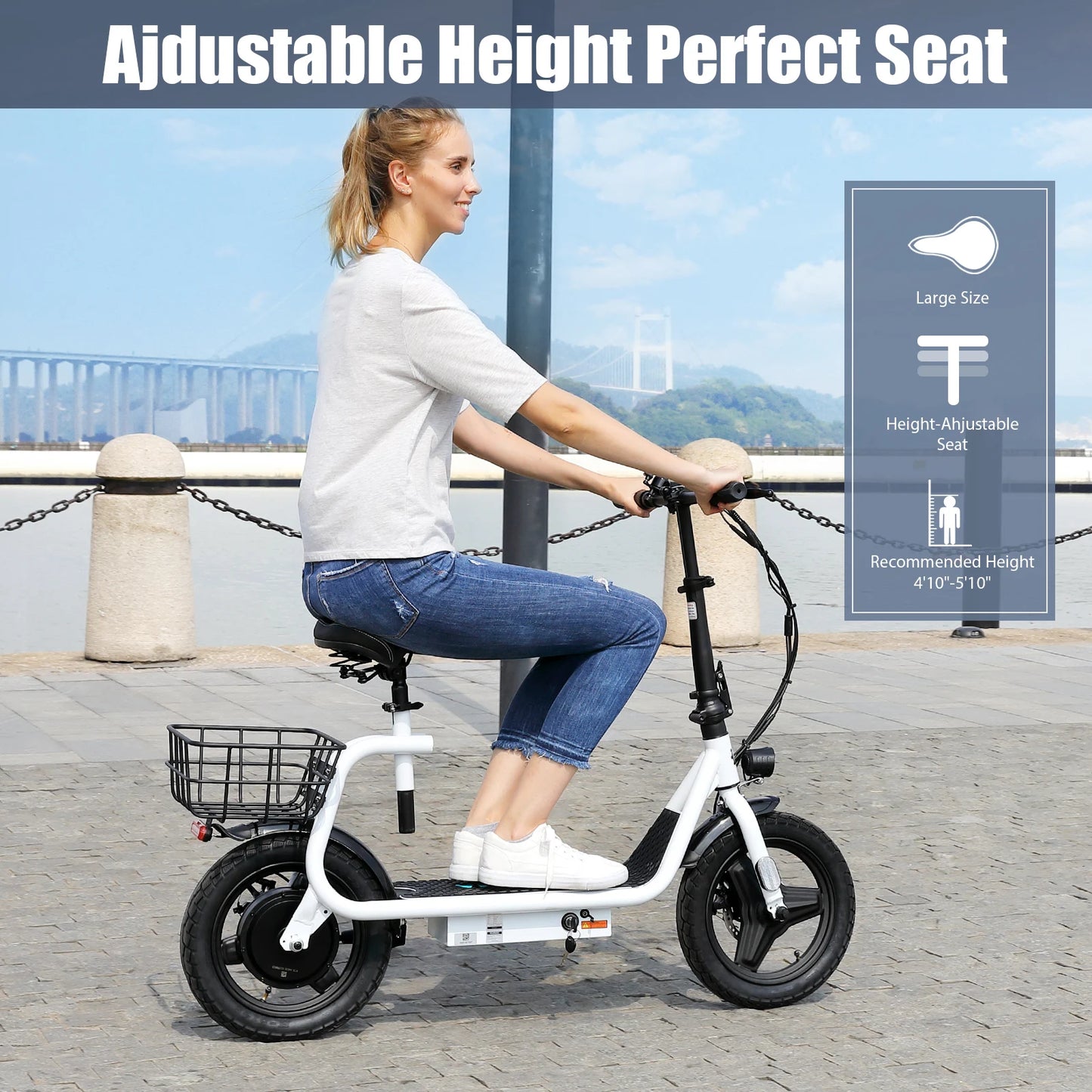 560W Electric Scooter with Seat for Adults 300 LBS