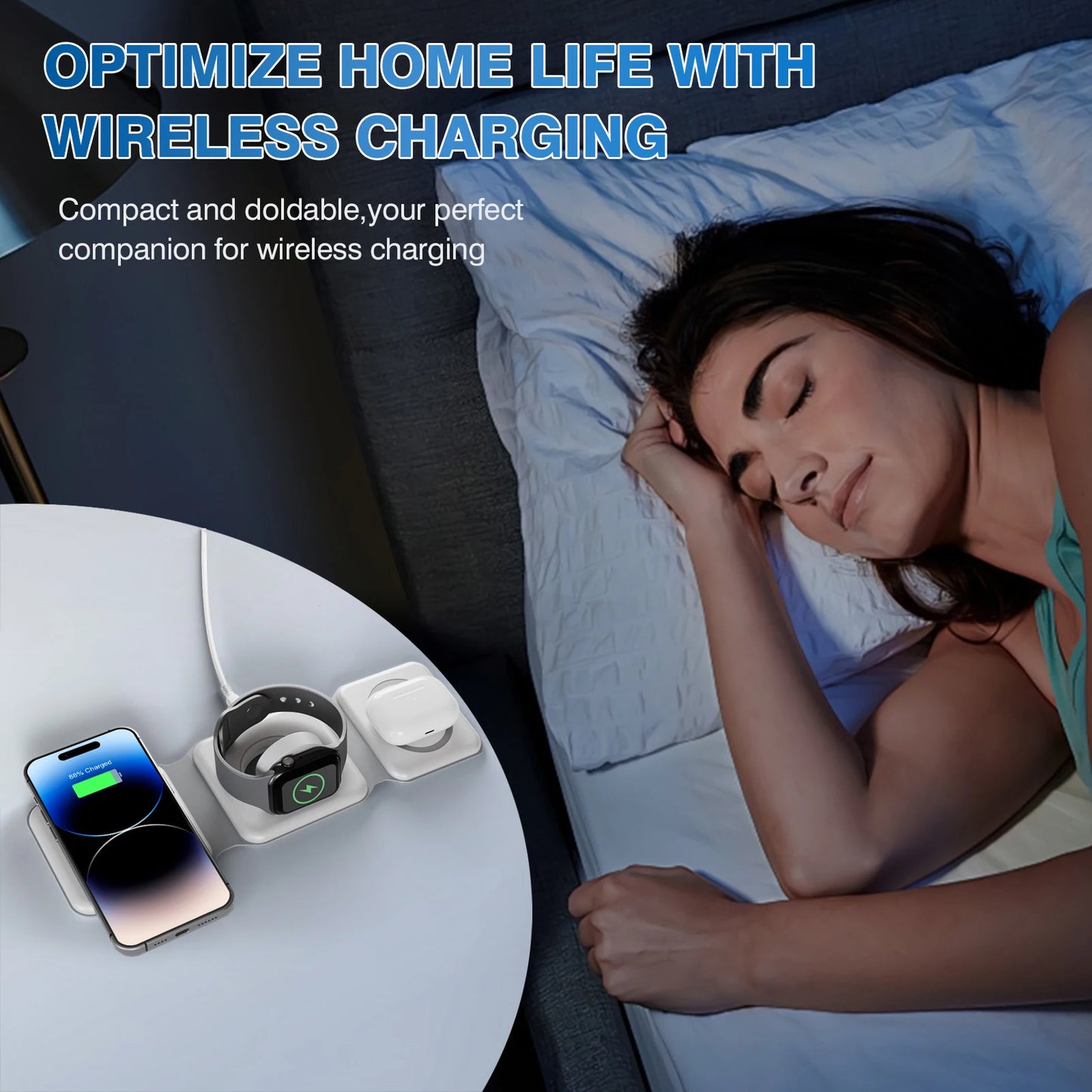 Magnetic Wireless Charger 3 In 1 Travel Charging