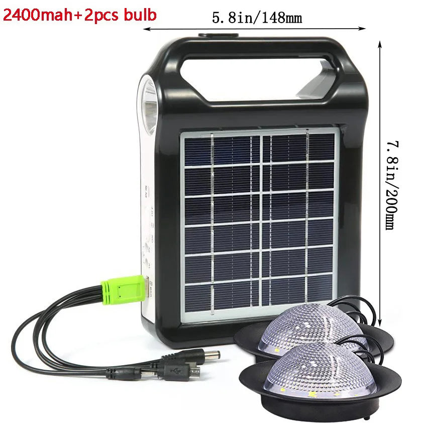 6V rechargeable, solar panel energy storage and generation system kit