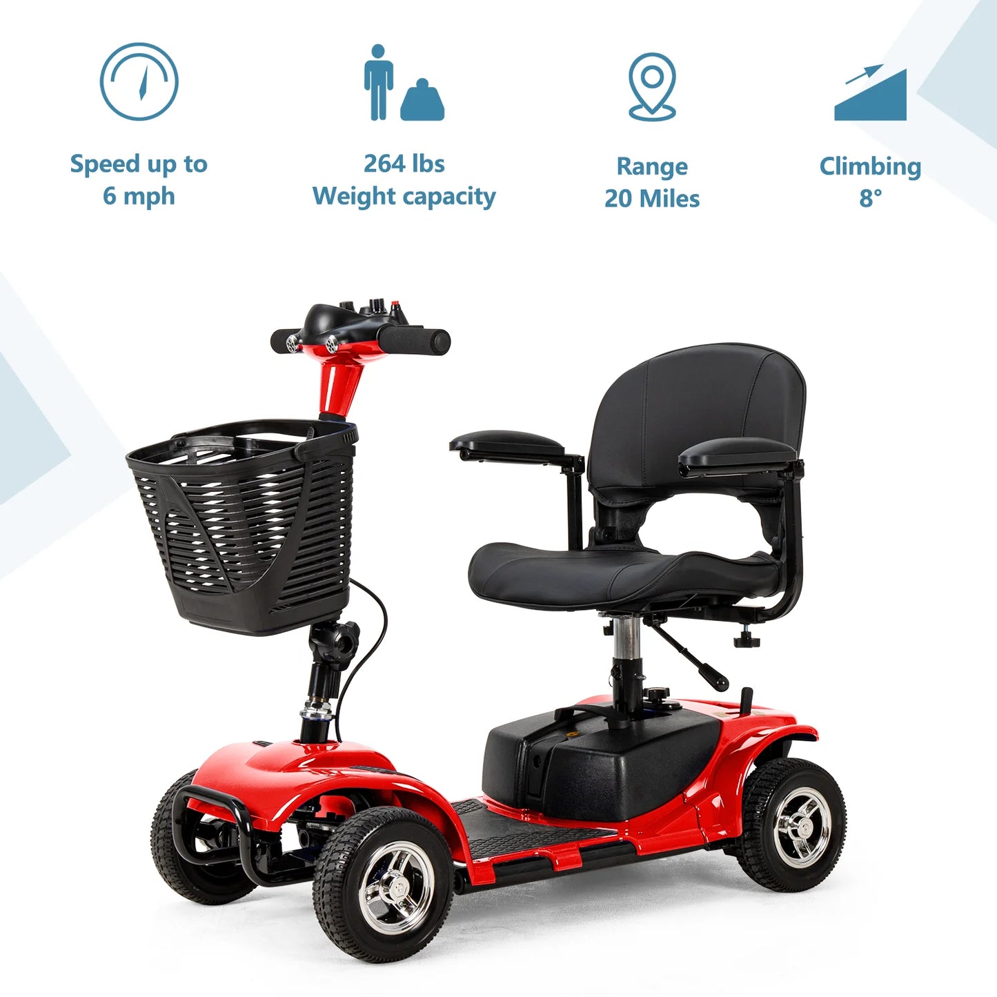 4 Wheel Folding Mobility Scooter for Seniors Adults