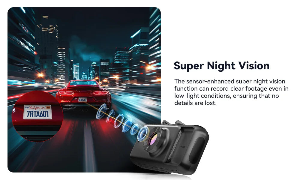4K Dash Cam Built-in 5.8Ghz WiFi GPS Car DVR Upgrade Night Vision