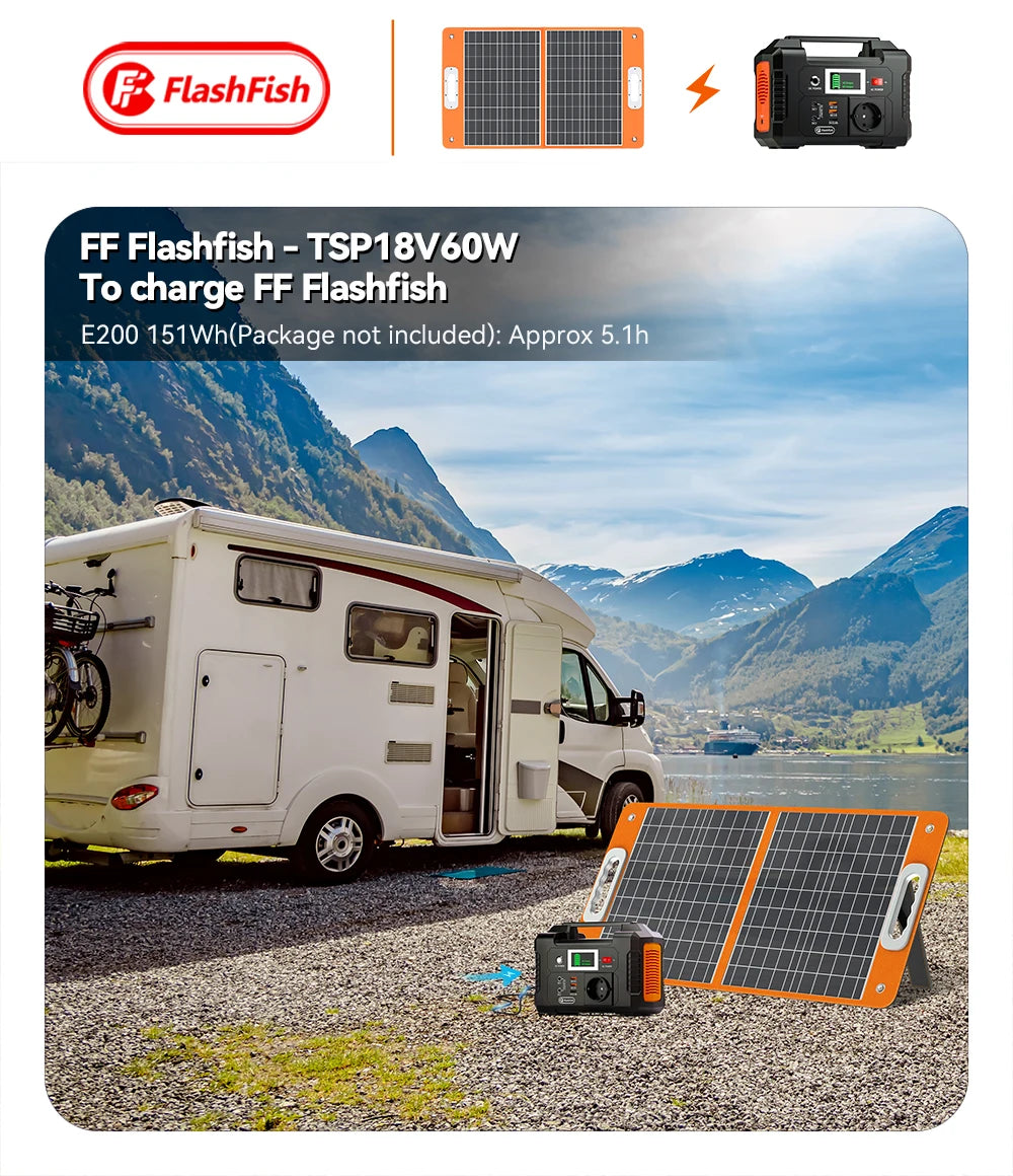 Solar Panel 60W Solar Charger Foldable USB 18V DC Solar Cell