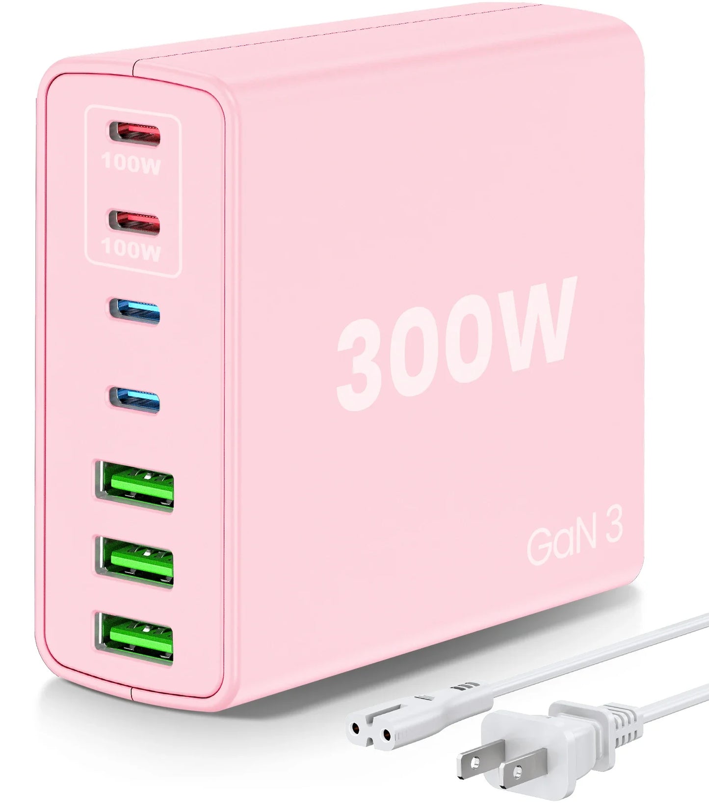 USB C Fast Charger 300 Watt: 7 Port USB Charging Station Hub Brick