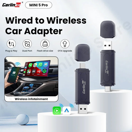 Mini 5/5 Pro Wireless Carplay Android auto Adapter