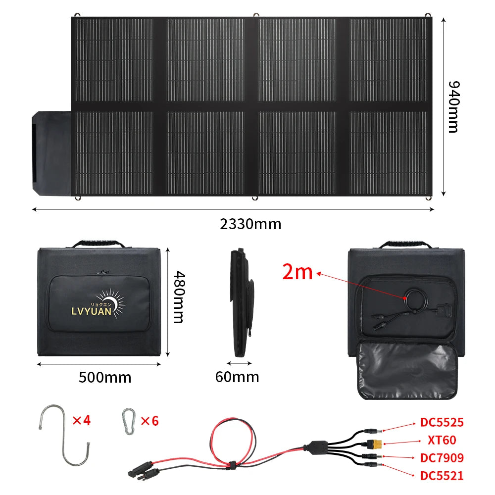Portable Waterproof Foldable Solar Panel for Camping, RV, Garden, Roof