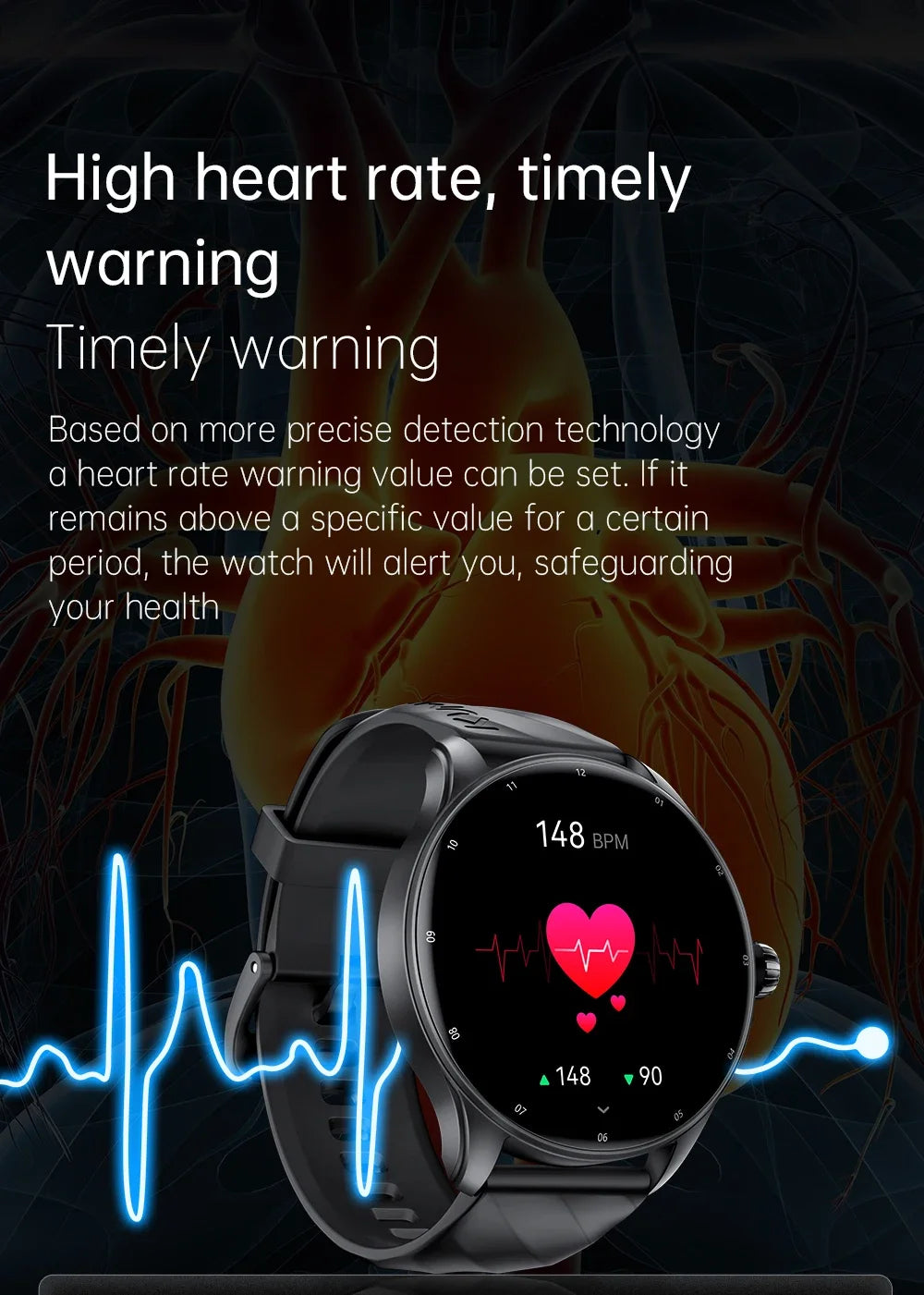Smartwatch 1.43" AMOLED IP68 Waterproof Bluetooth 5.2 Fitness, Heart Rate, Blood Oxygen Monitor