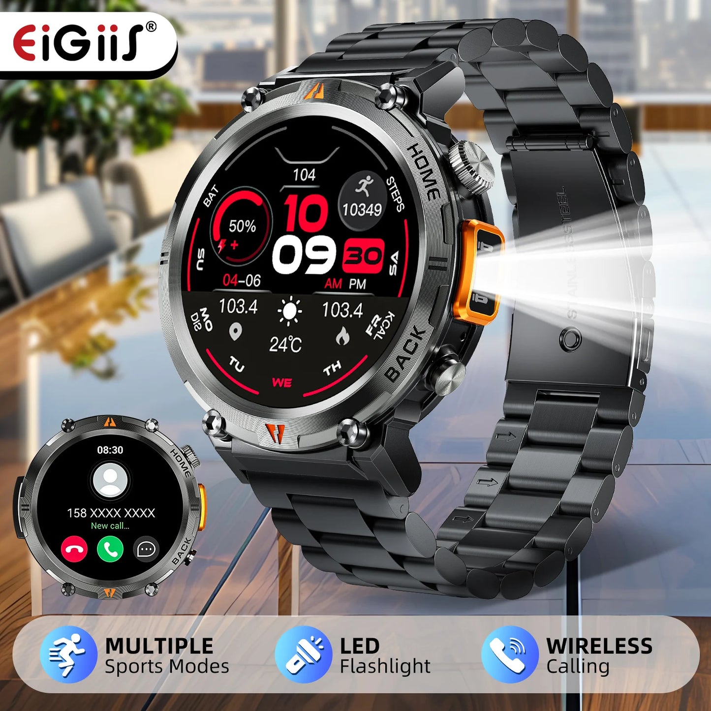 EIGIIS 2024 New KE3 Bluetooth Call Smart Watch For IOS Android