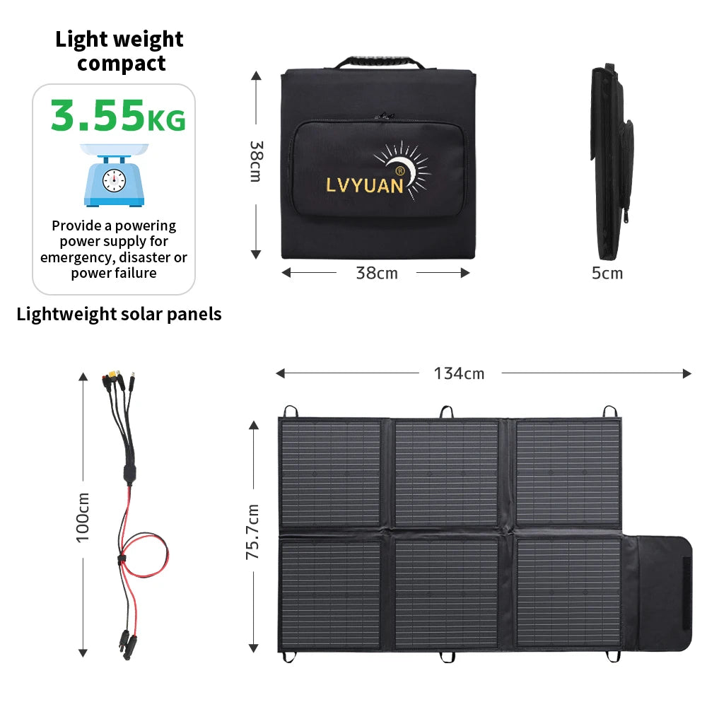 Portable Waterproof Foldable Solar Panel for Camping, RV, Garden, Roof
