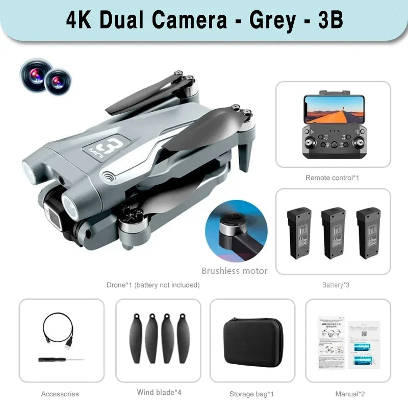 GPS Drone Brushless 8K HD Dual Camera Obstacle Avoidance