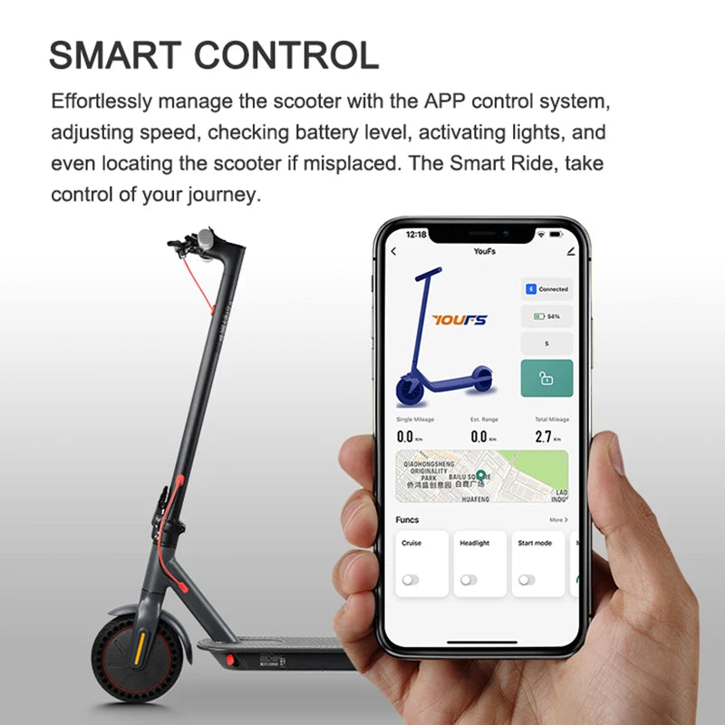 Electric Foldable Scooter for Adult 350W, Smart APP Control