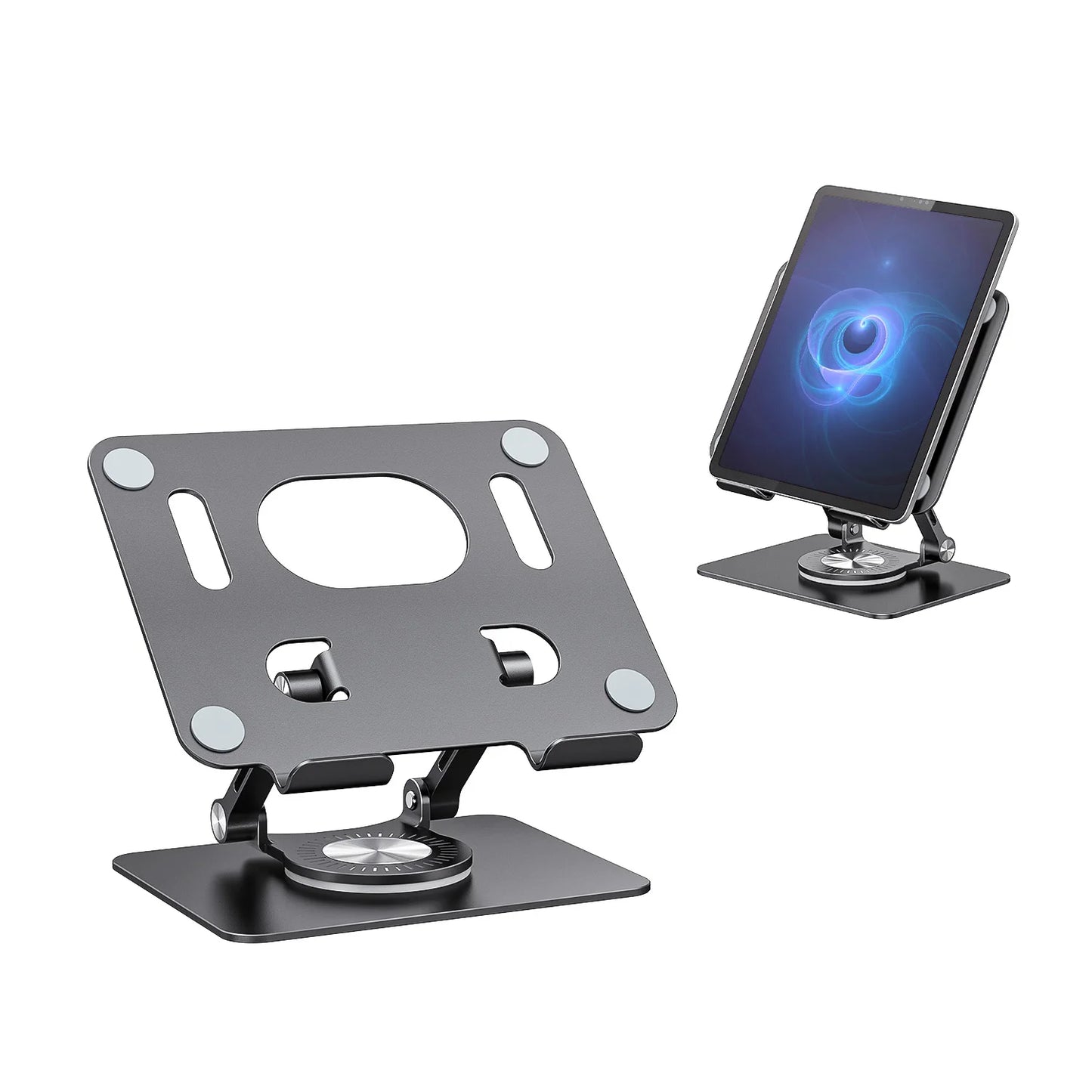 Tablet Stand Adjustable with 360 Swivel Base Aluminum