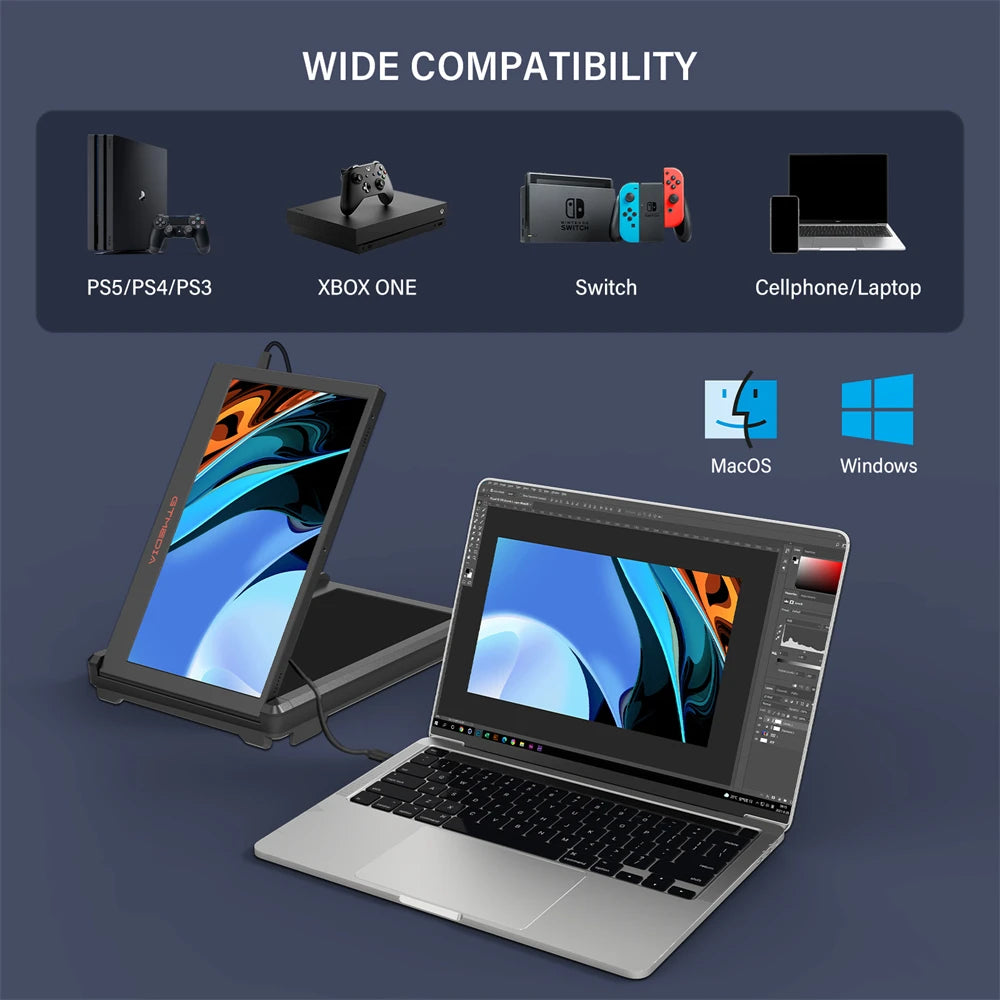 11.6Inch Portable Monitor ,Triple Dual Extender Screen Full View Fold Display For 13.0-17.3Inch Laptops