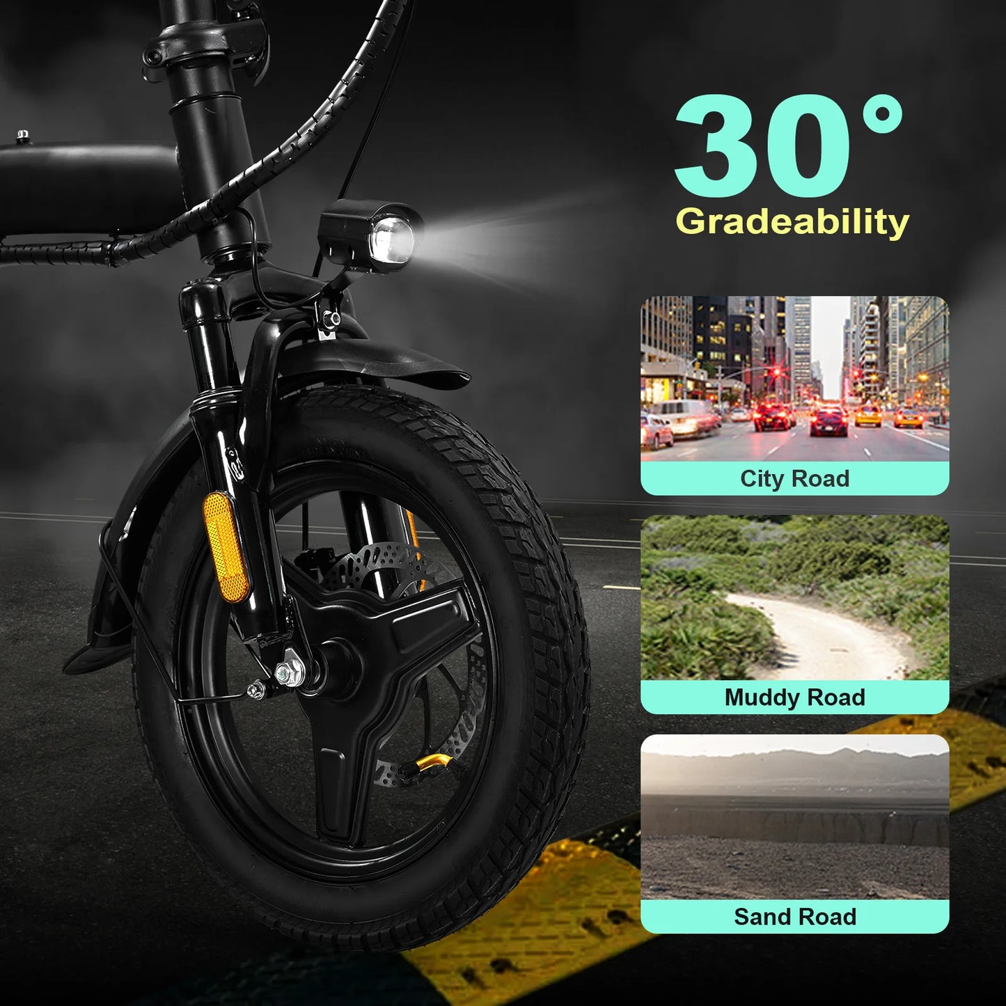 400W motor adult electric bicycle, foldable with seat and basket