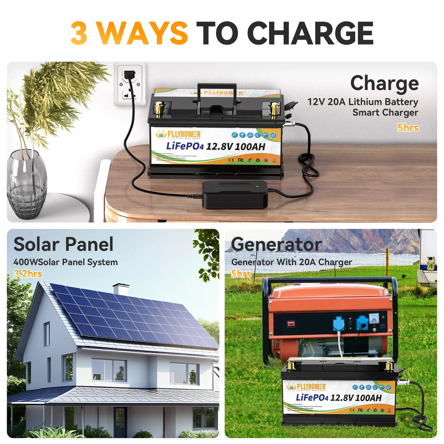 Lithium Battery, RV Boat Motors Inverter Solar Wind Lithium Iron Phosphate Battery