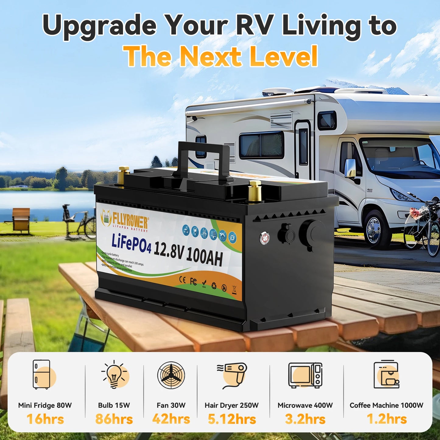 Lithium Battery, RV Boat Motors Inverter Solar Wind Lithium Iron Phosphate Battery