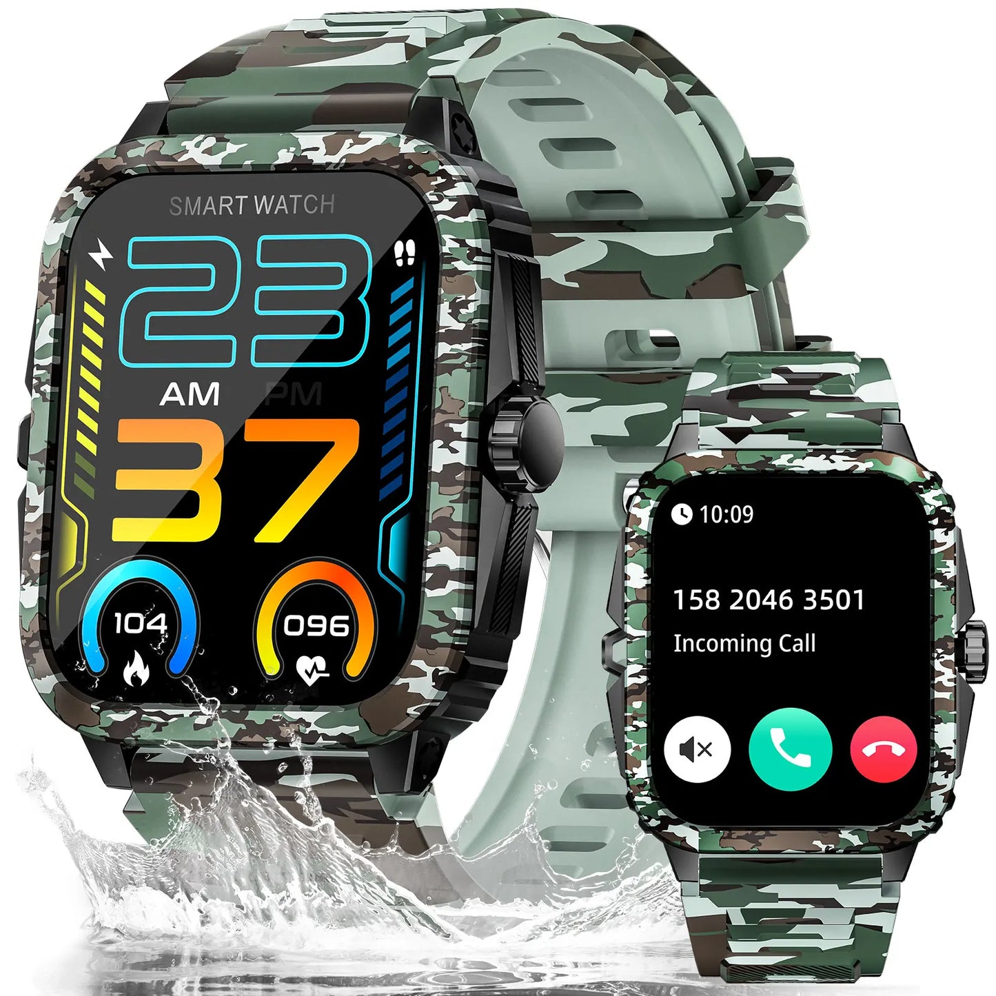 LaNikar Smart Watch 3ATM Waterproof Men, Camouflage Color Original Design