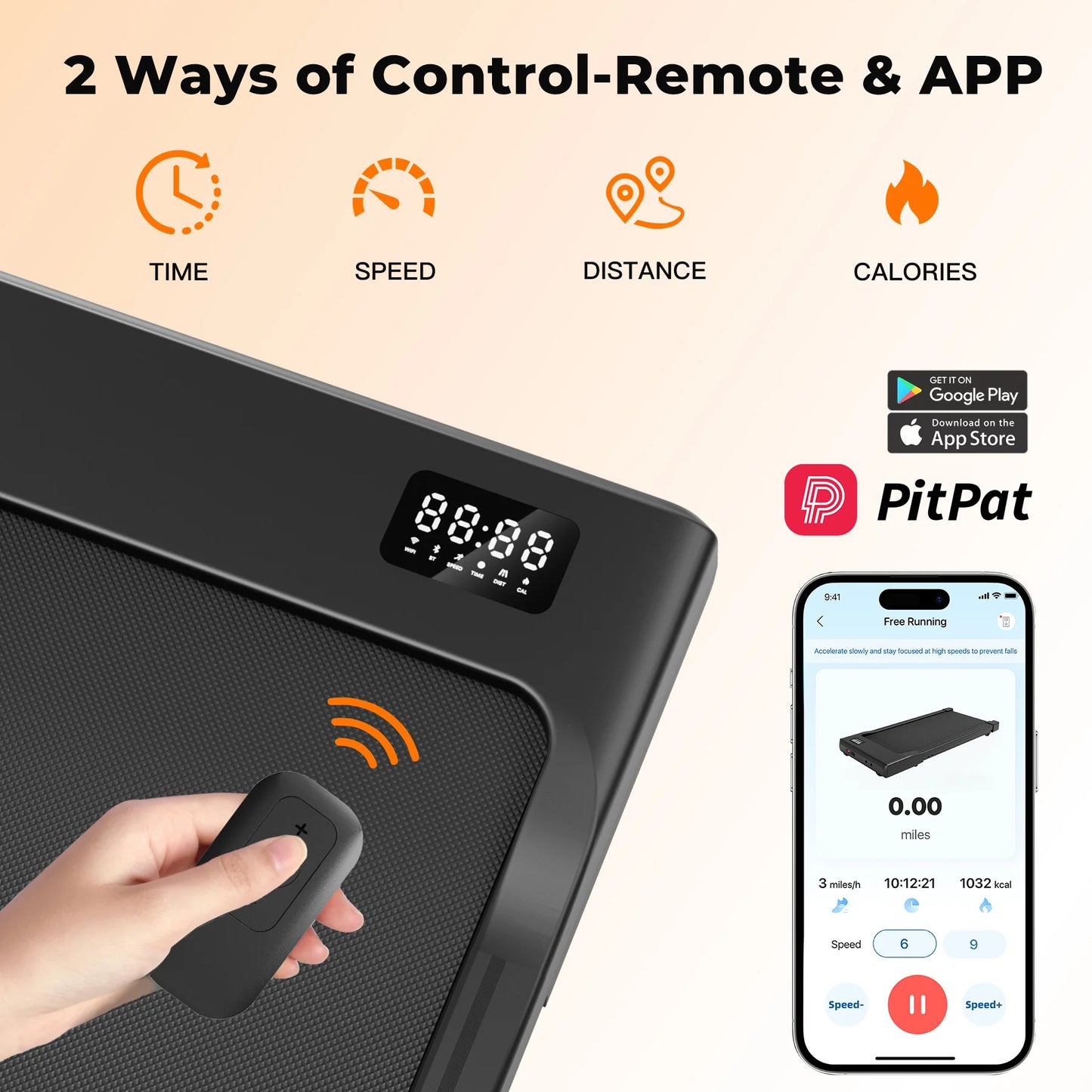 Walking Pad Under Desk Treadmill 2 in 1 Portable with Remote Control LED Display 2.5HP