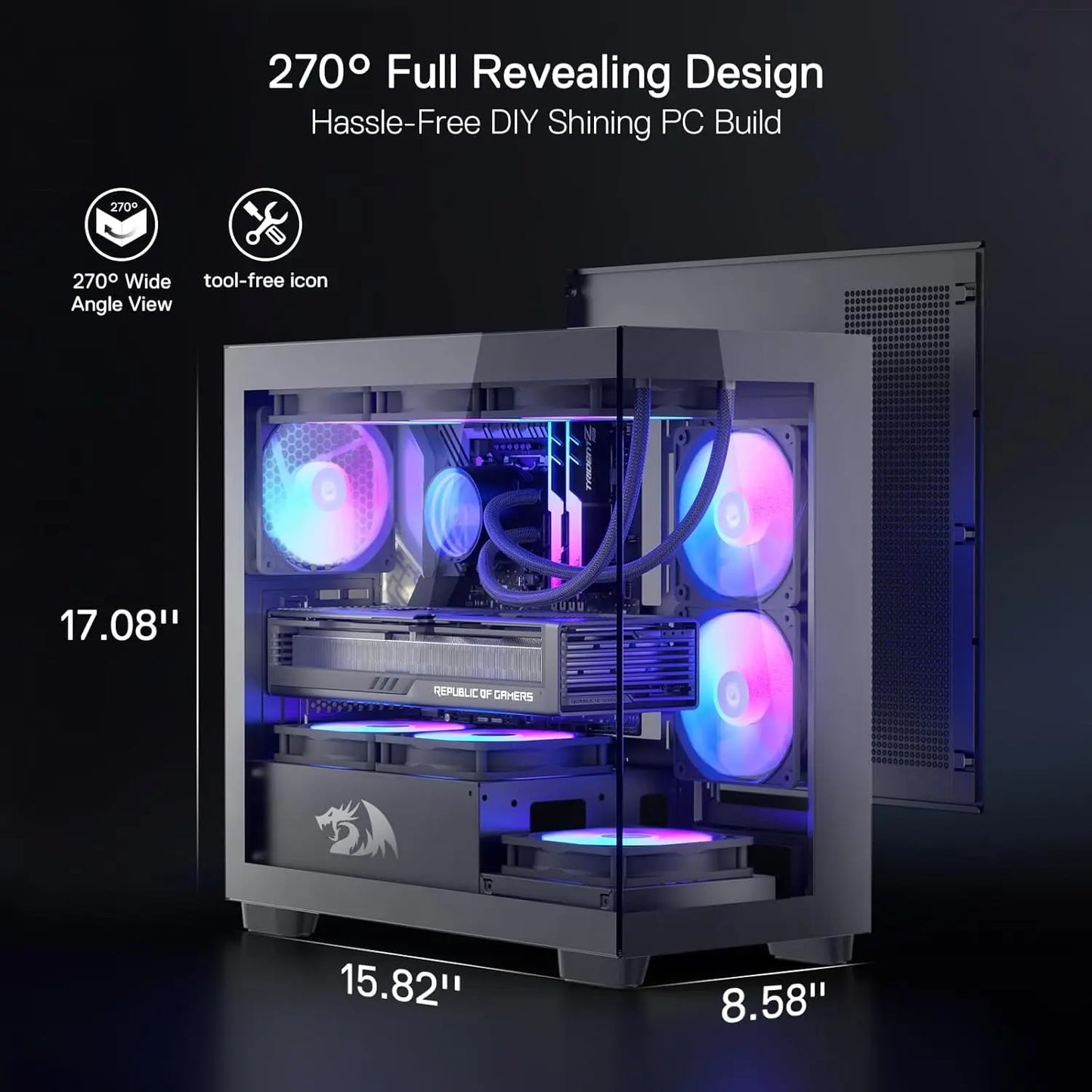 Gaming Back-Mounted PC Case