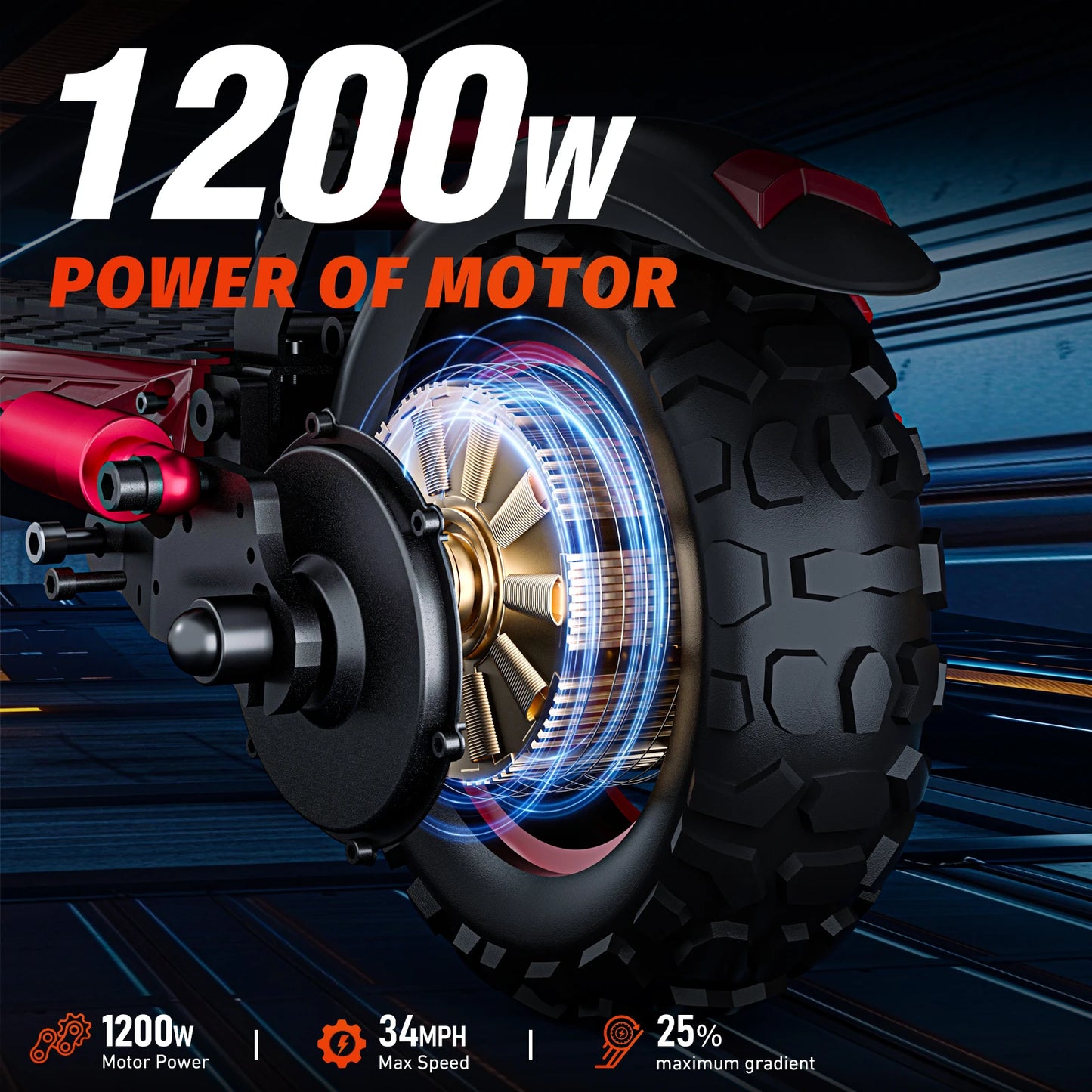 Electric Scooter 11 "off-road tires 48V 1200W