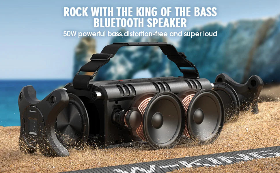 Bluetooth Speaker, 90W Peak, Waterproof, Wireless, Large Outdoor Portable Speaker