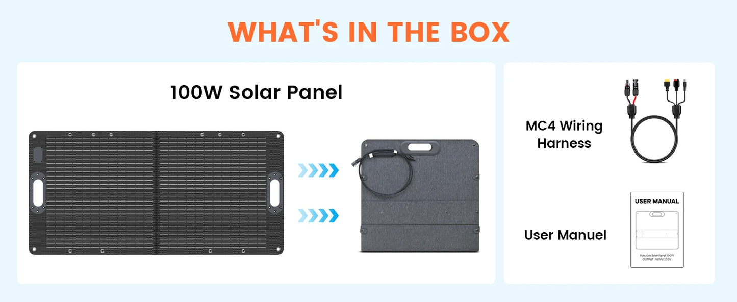 500W Solar Generator Portable Power Station 100W ETFE Solar Panel