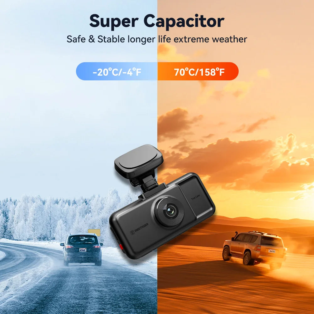 4K Dash Cam Built-in 5.8Ghz WiFi GPS Car DVR Upgrade Night Vision