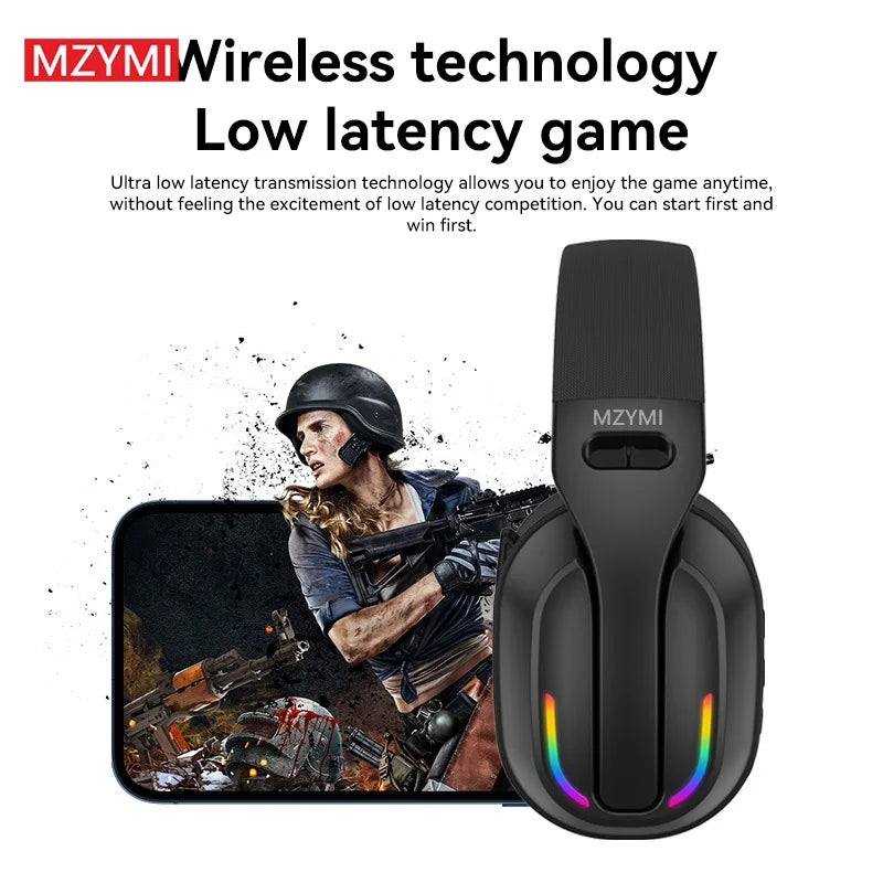 Foldable Wireless Gaming Earphone Built-in Mic For PC