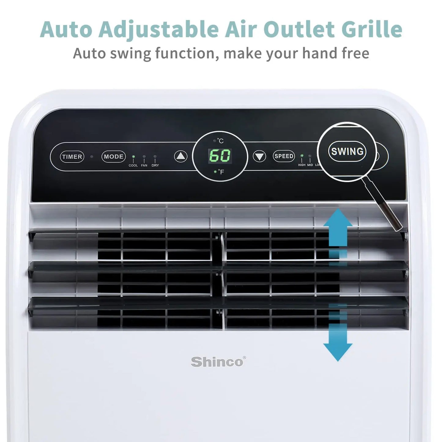 12,000 BTU Smart Wi-Fi Portable Air Conditioner, Built-in Cool, Dehumidifier and fan.