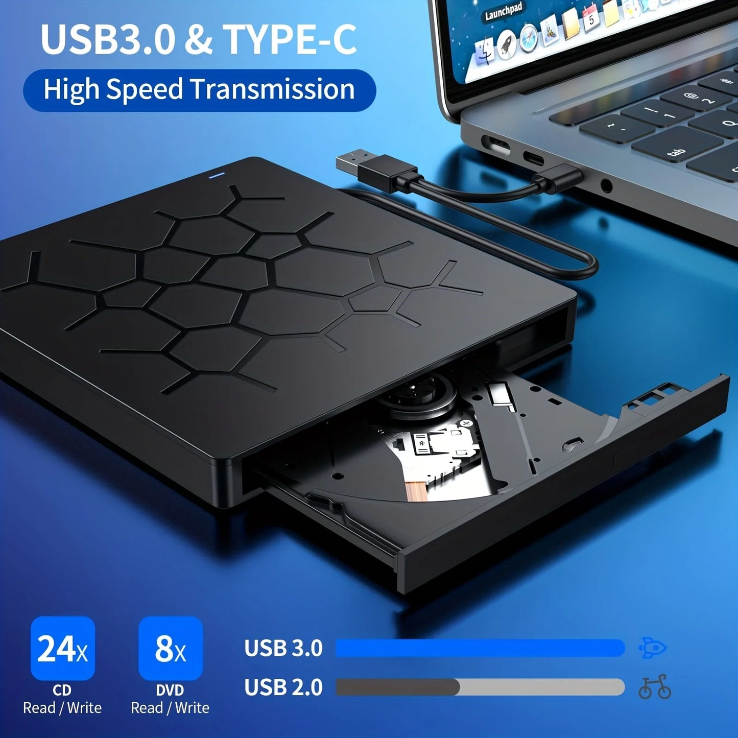 Versatile External CD/DVD Drive For Laptop