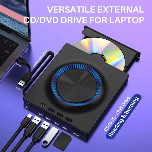 USB 3.0 External Drive,Type C Portable CD/ DVD+/ -RW Drive Player