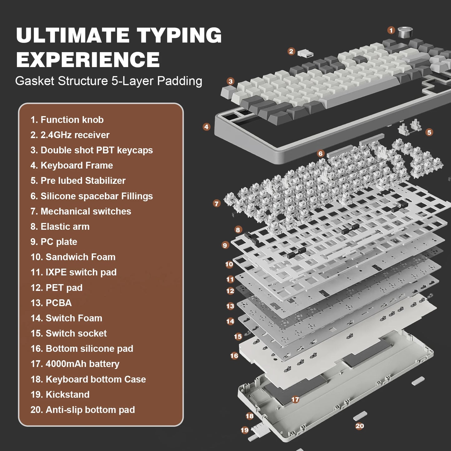 82-Key Wireless Mechanical  Keyboard