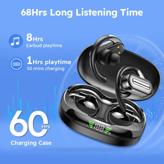 Bluetooth Earphone 20 Hours Play Time Swimming Waterproof Earbuds