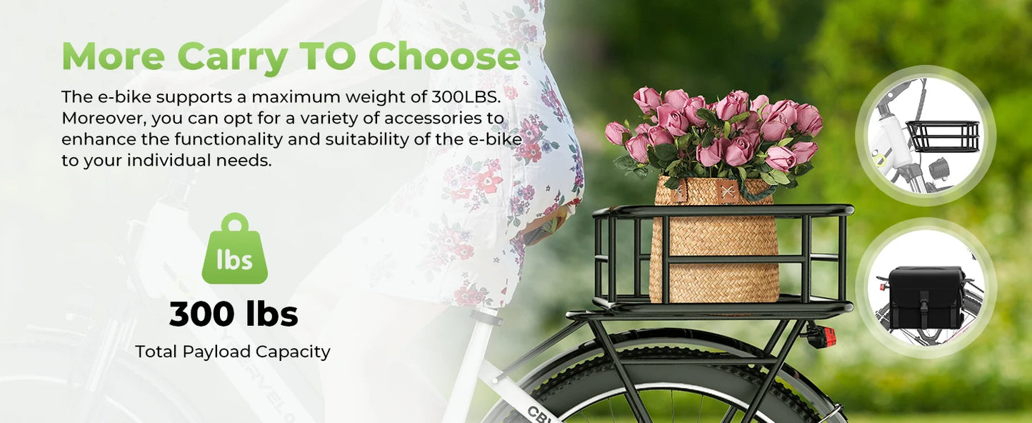 1000 Peak Electric Bike for Adults, up 80 Miles Removable Battery