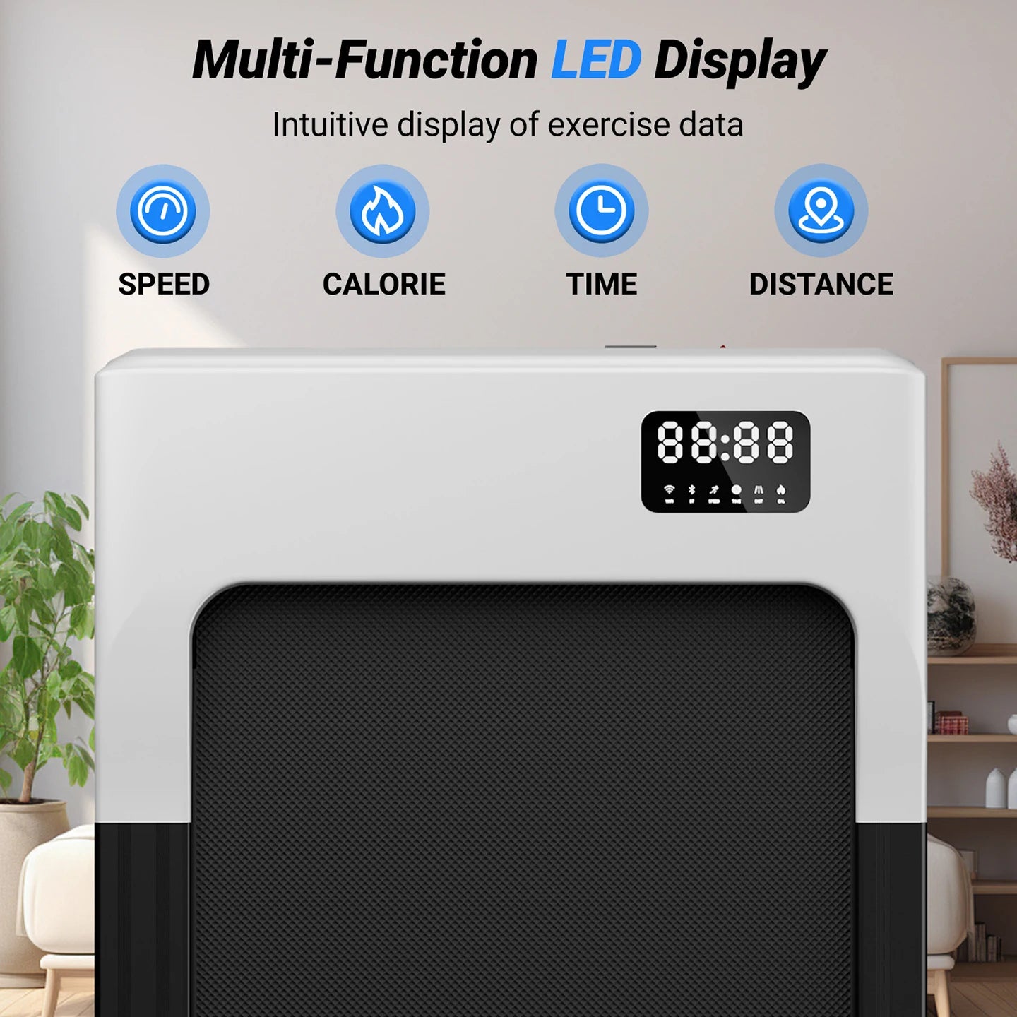 Walking Pad Under Desk Treadmill 2 in 1 Portable with Remote Control LED Display 2.5HP