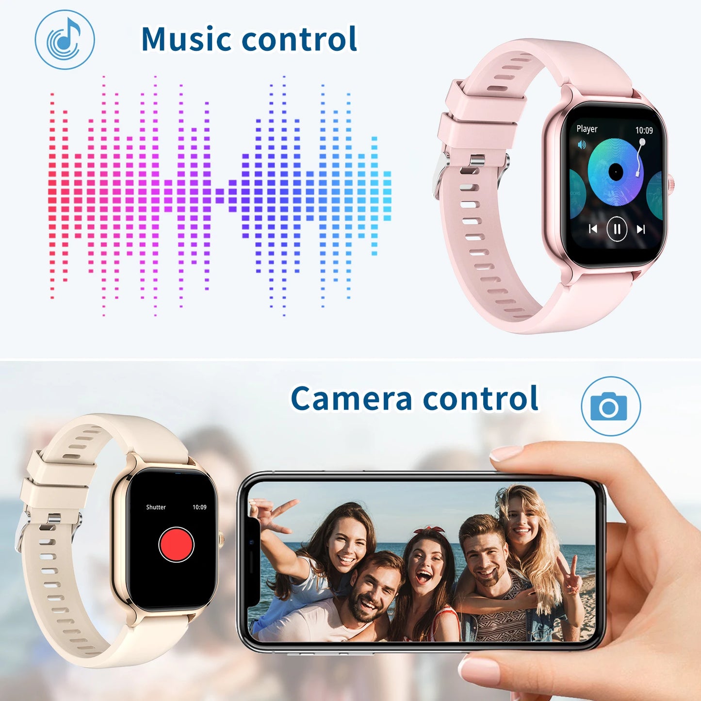 Smart watch wireless calling/dial, fitness monitoring for iPhone/Andriod