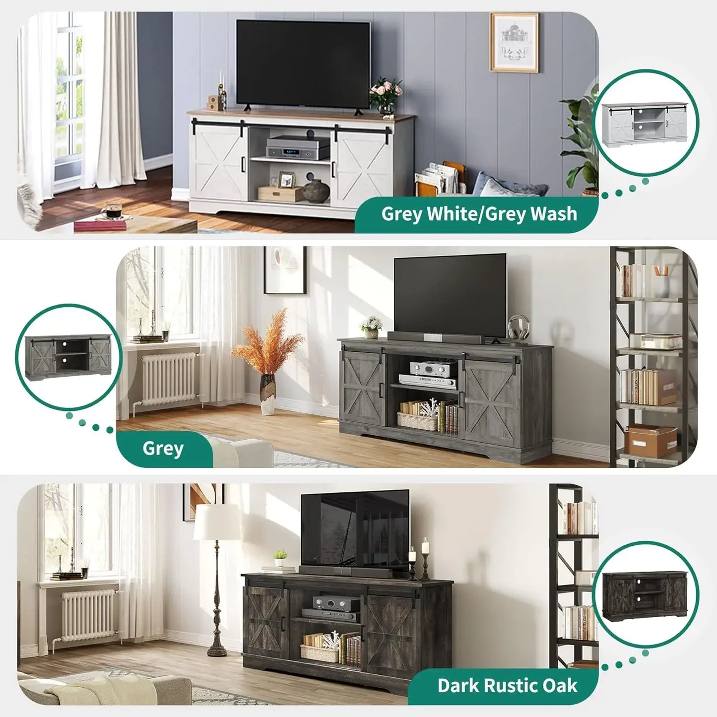 Farmhouse TV Stand for TVs up to 65 Inch