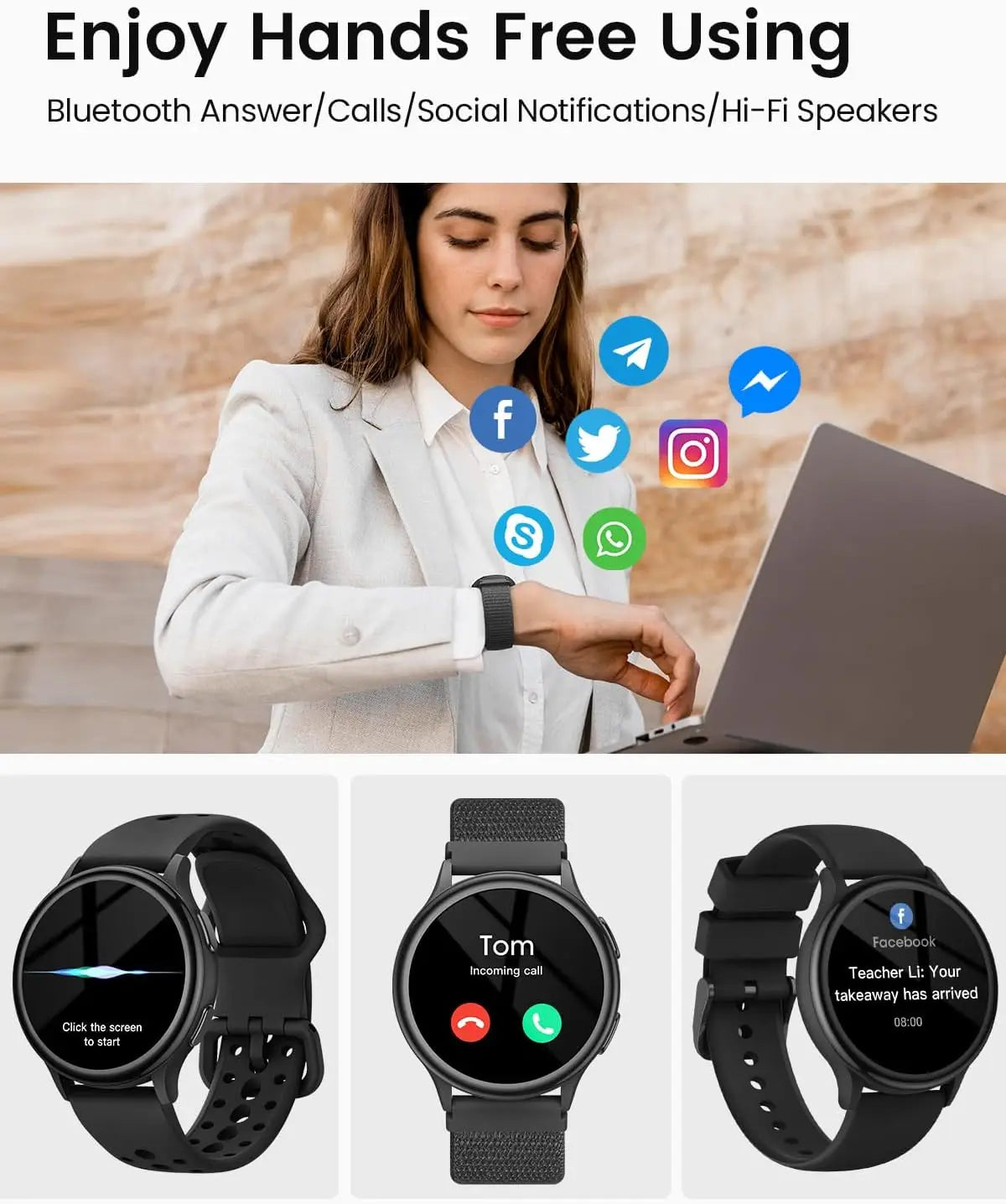 Smart Watches for Women [400+Watch Faces/Calls/Female Health]