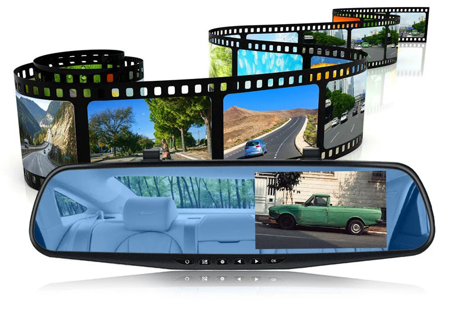 Dash Cam 4.3 Inches, Dual Lens Front and Rear Camera