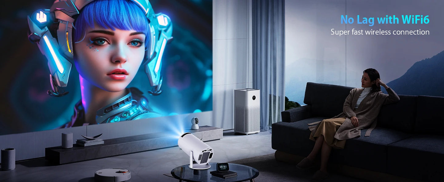 2025 Upgraded HY300PRO Mini Projector with WiFi & BT,
