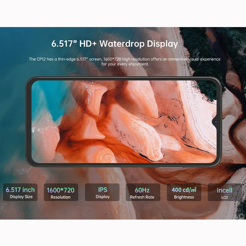Smartphone 13MP Main Camera 6.517" Waterdrop Display
