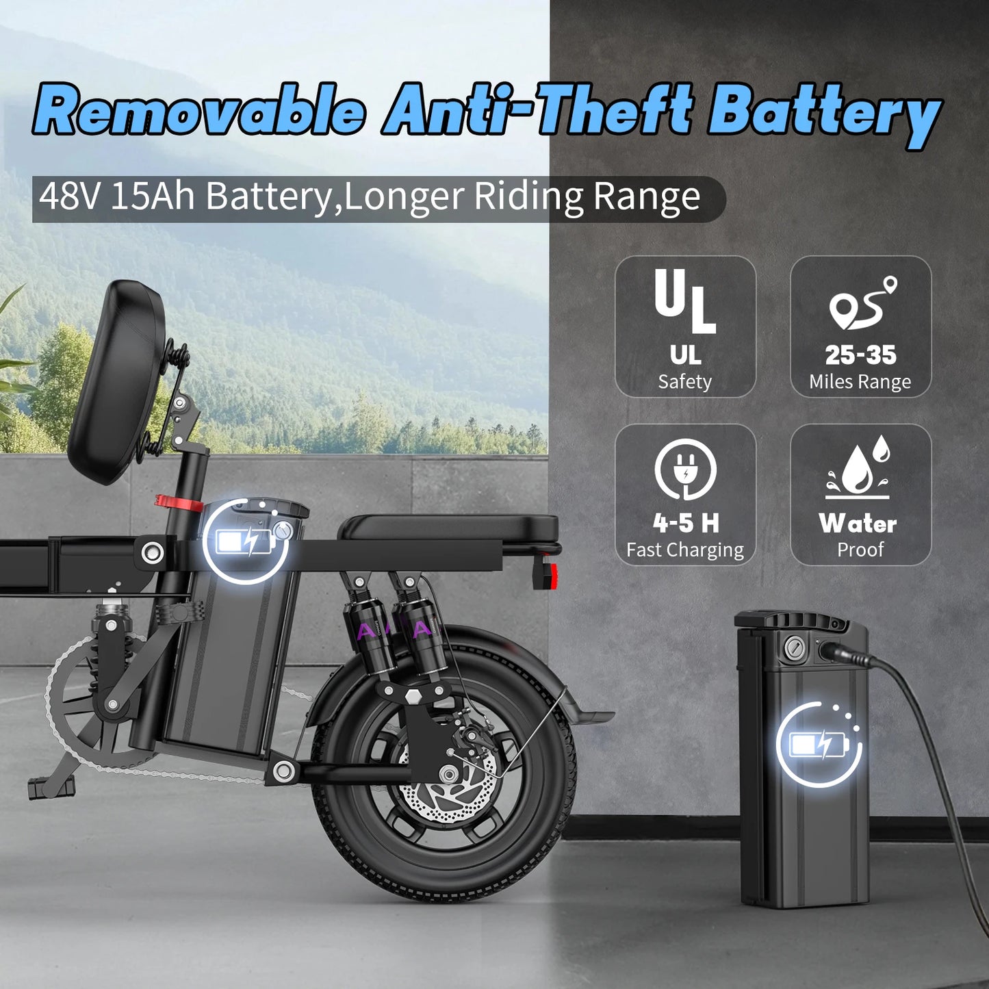 Electric Bike for Adults Teen-Folding Electric Bicycle 750W