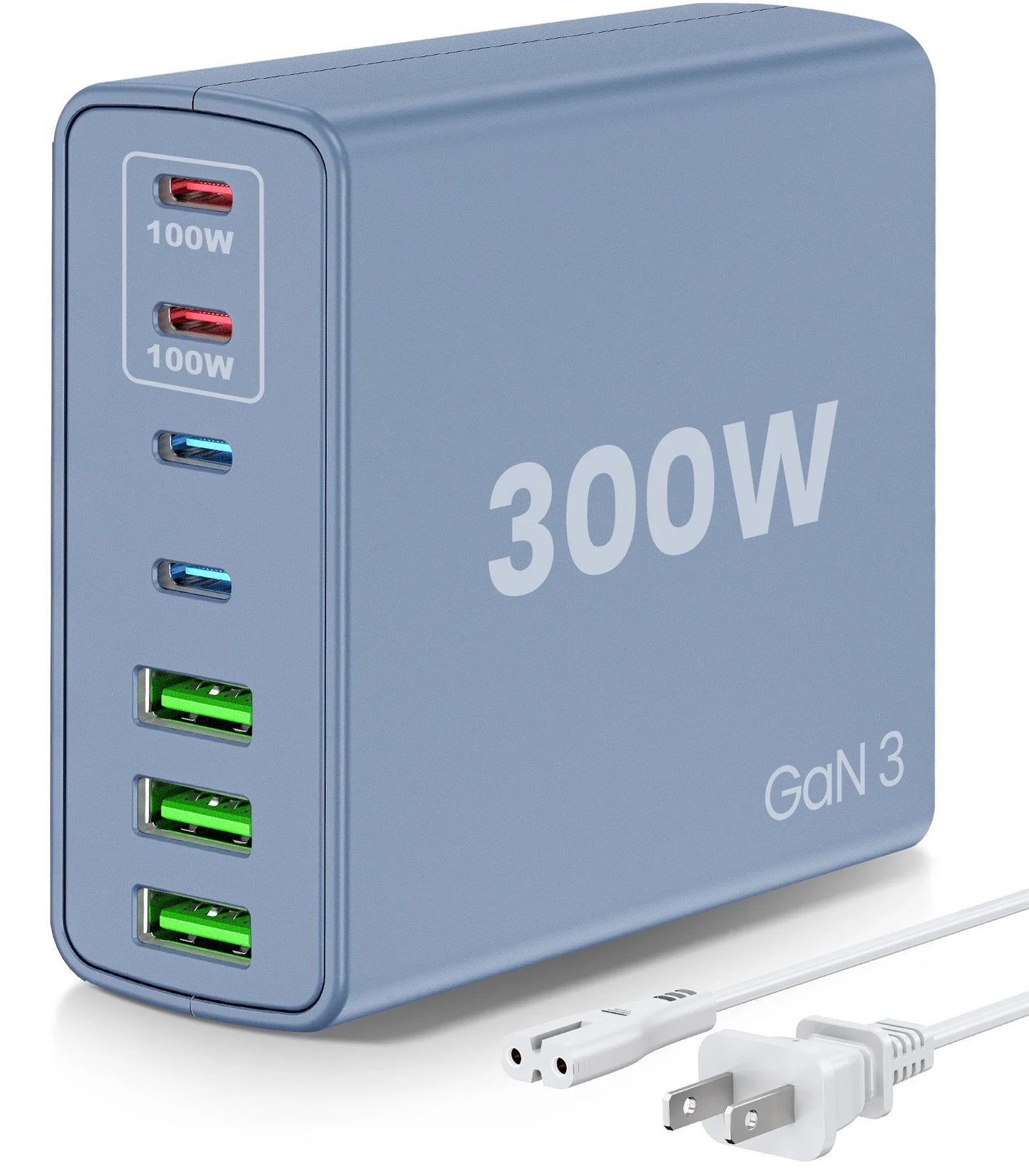 USB C Fast Charger 300 Watt: 7 Port USB Charging Station Hub Brick
