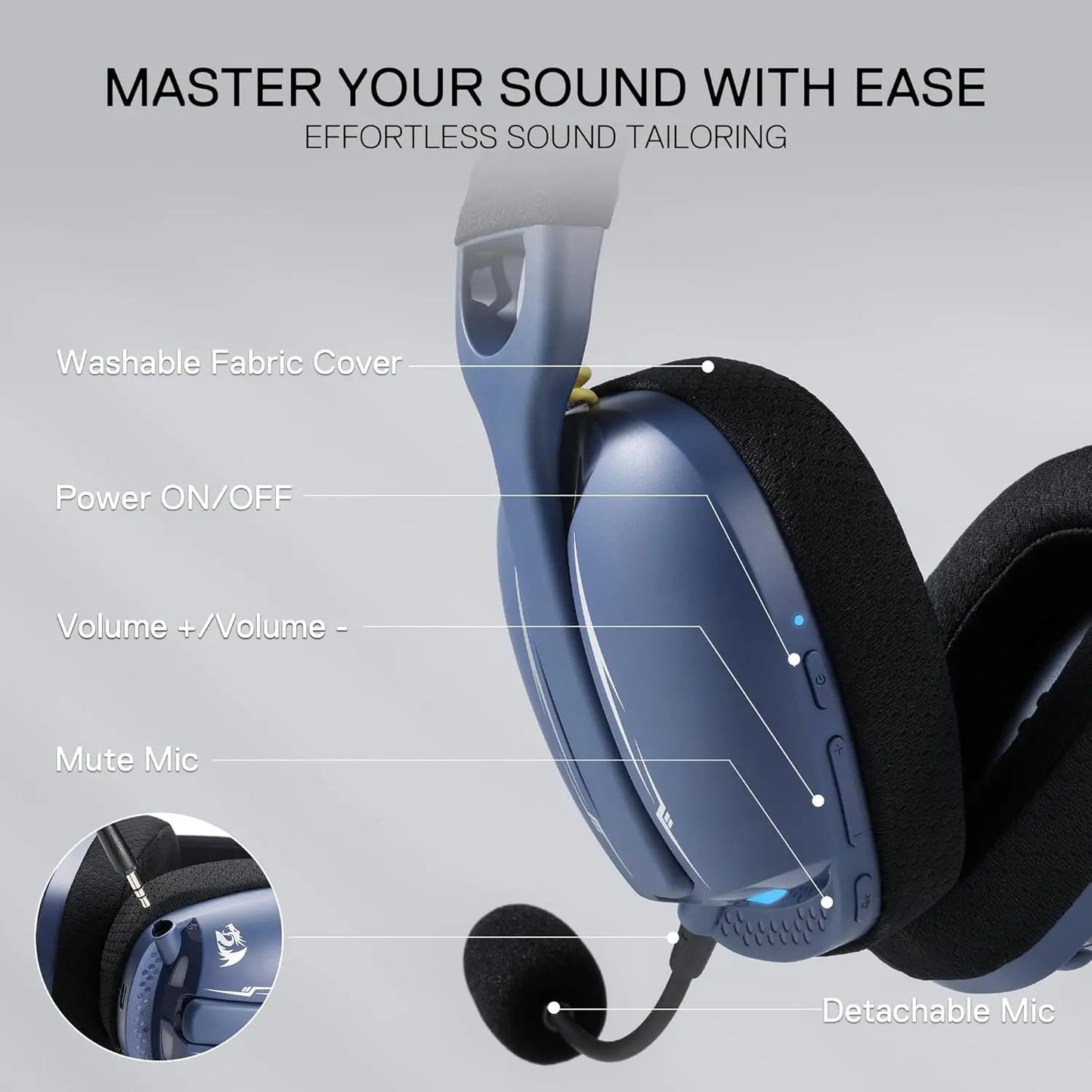Gaming Headset, 2.4Ghz/BT/Wired