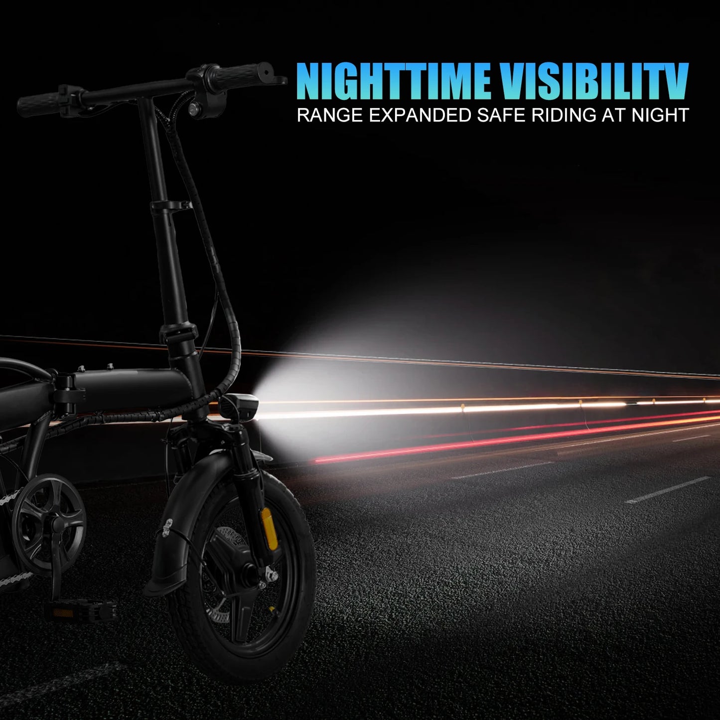 Foldable Electric Bike w/ Seat &Basket 48V 350W Motor 22Miles Range