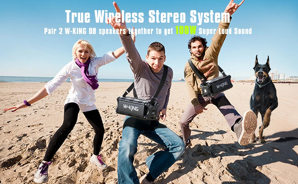 Bluetooth Speaker, 90W Peak, Waterproof, Wireless, Large Outdoor Portable Speaker