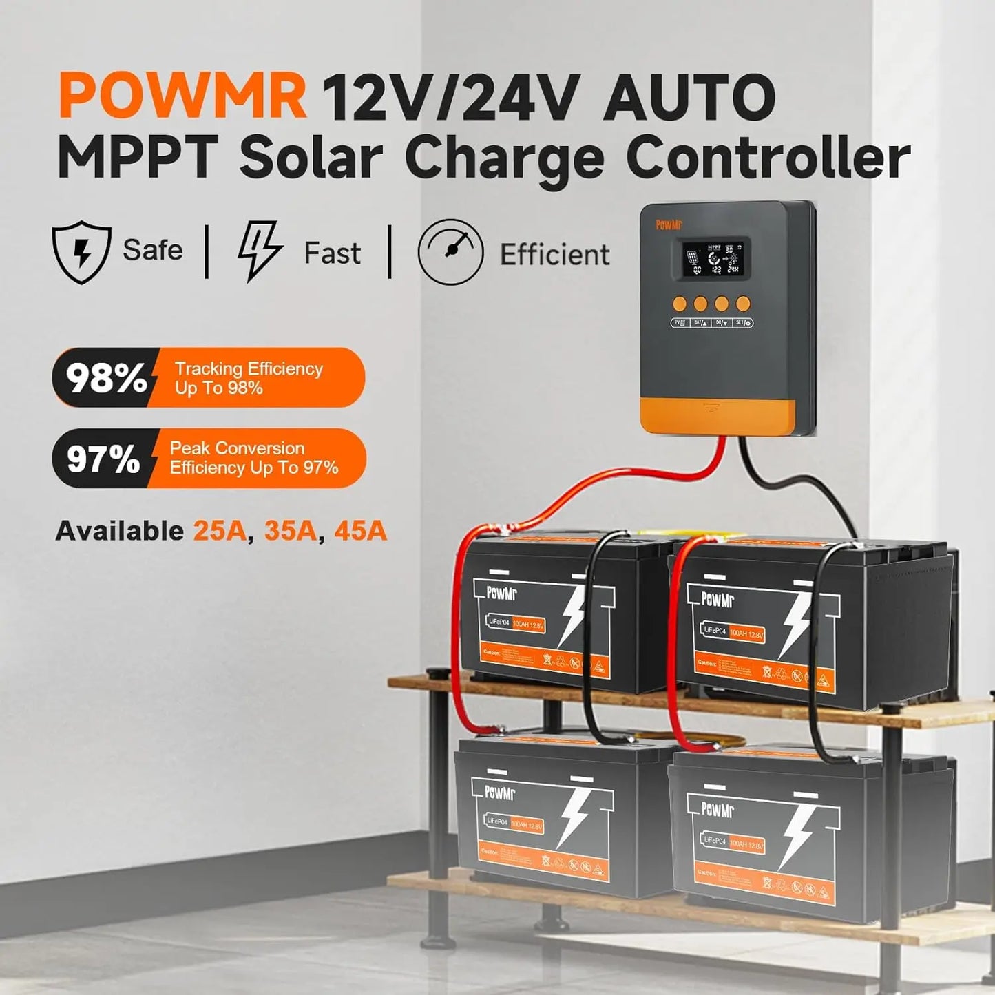 45A 35A 25A Solar Charger Controller ,Auto Battery Charger Solar Panel Regulator