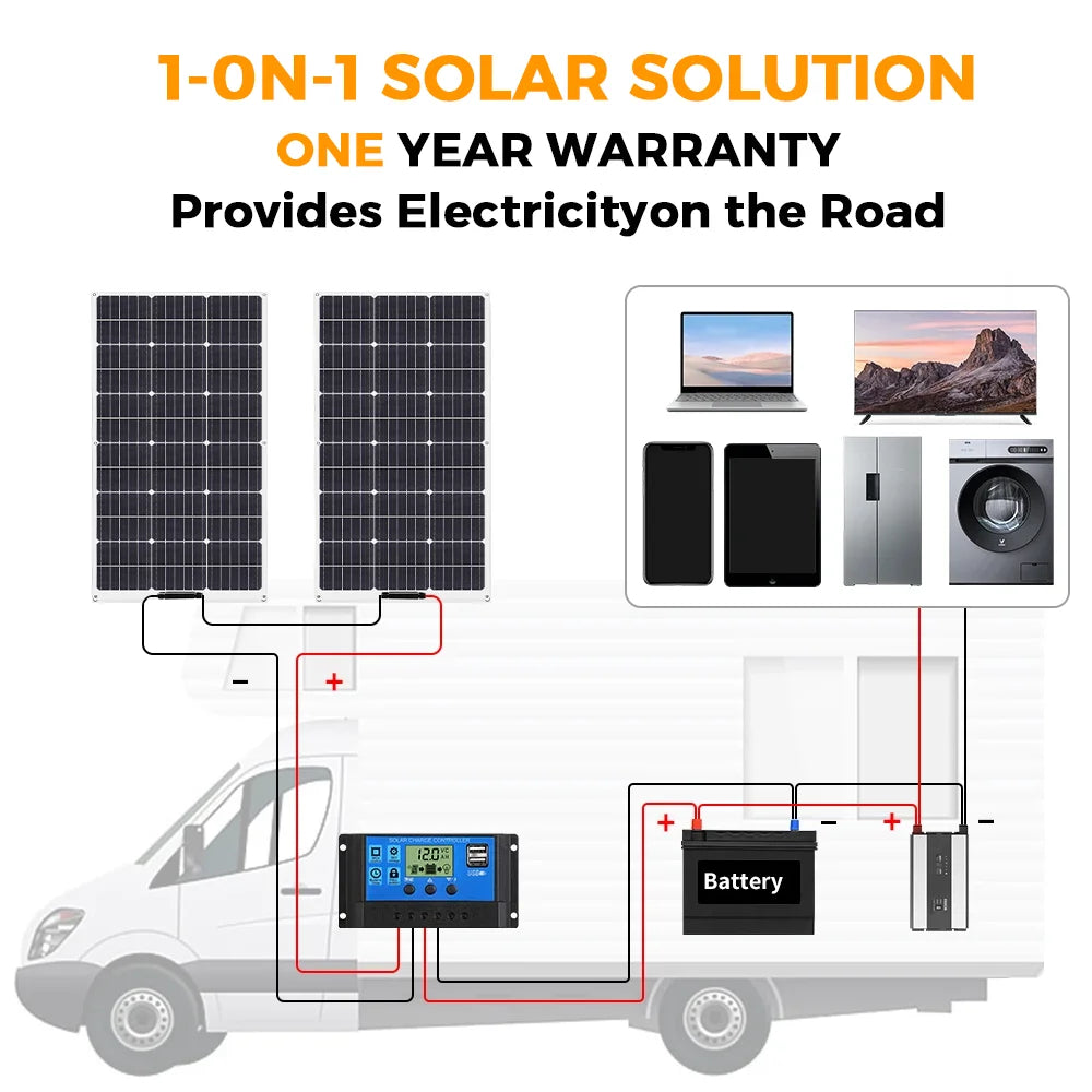500W 400w 300W 200w 12v portable Solar Panel Flexible 18V 100W 1000W Solar kit