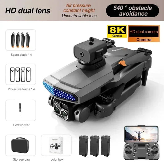 8K HD Drone with Dual Camera Optical Flow GPS, Obstacle Avoidance
