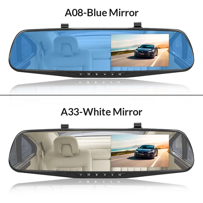 Dash Cam 4.3 Inches, Dual Lens Front and Rear Camera